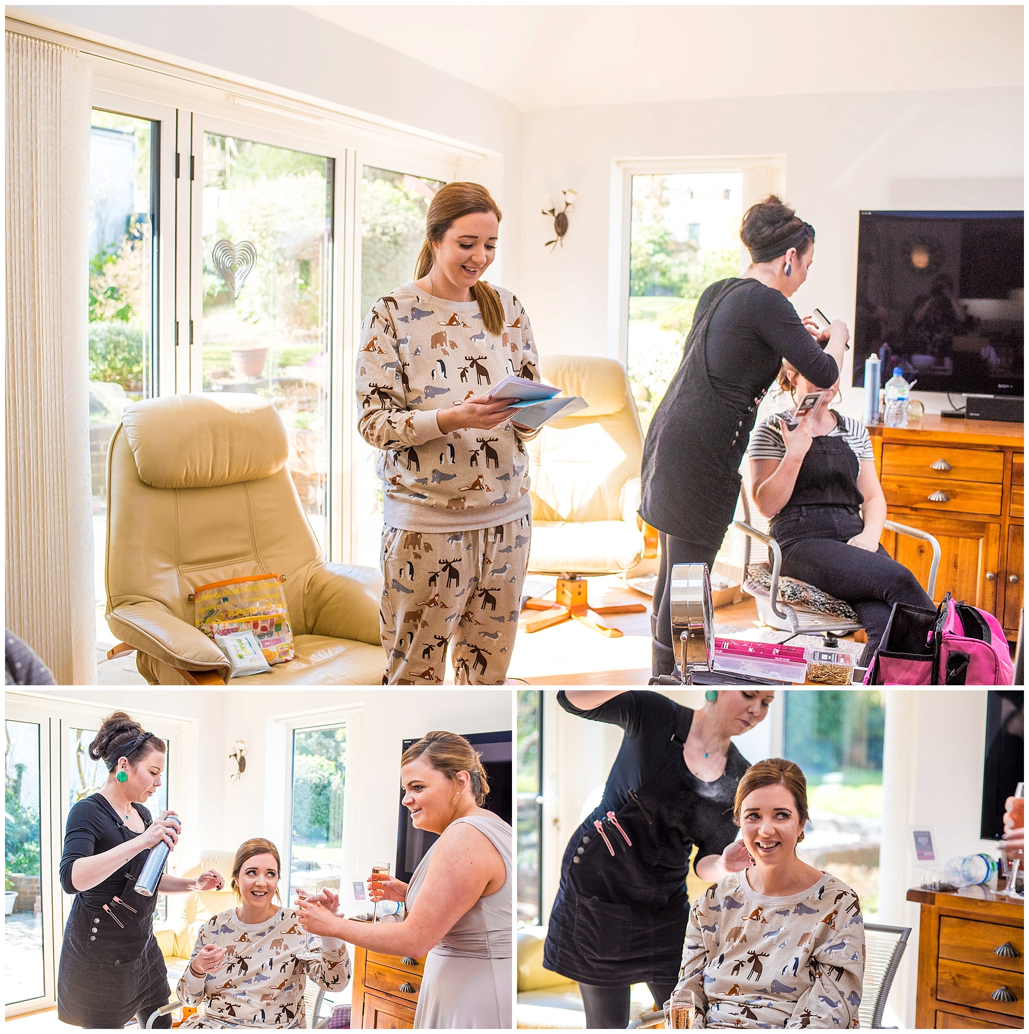 natural photos of bride getting ready